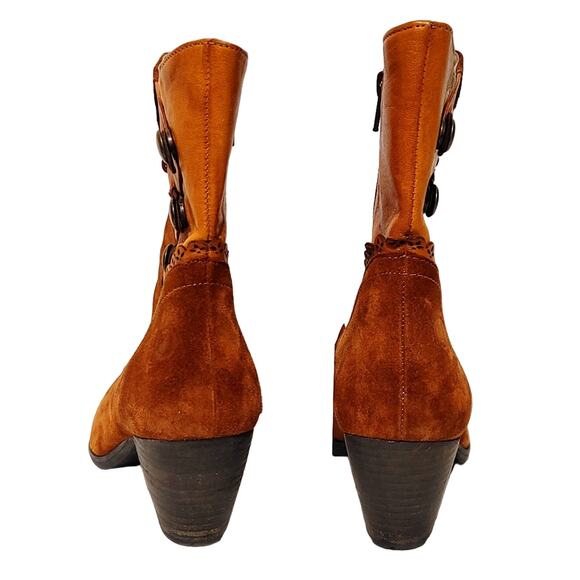 Casta Sundance Anda Ankle Boots Western Victorian Brown Suede Womens EU 40 US9.5 - Picture 4 of 6